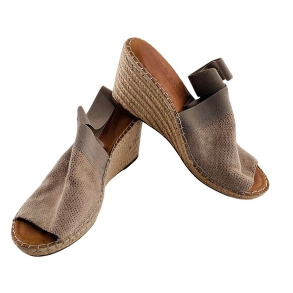 Gentle Souls By Kenneth Cole Colleen Leather Wedge Sandals With Elastic Strap Si - Picture 1 of 5